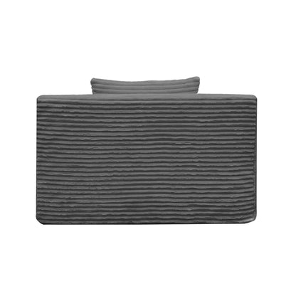 Corduroy Chaise Sofa Chair Single Seater Grey | HomeAndLivin