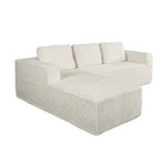 L Shape Sofa Cloud Couch Chaise Corduroy Beige