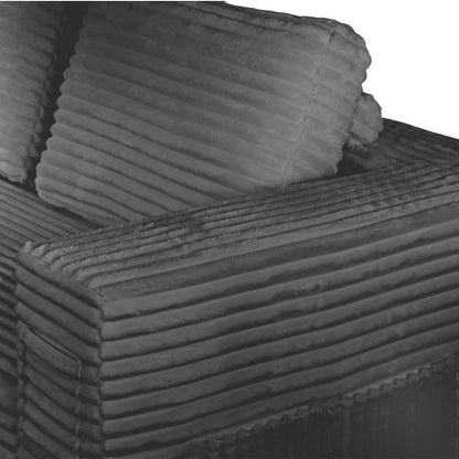 Modular L Shape Sofa Cloud Couch Chaise Corduroy Grey - 7