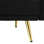 3-Seater Sofa Bed Velvet Black/Blue