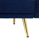 3-Seater Sofa Bed Velvet Black/Blue