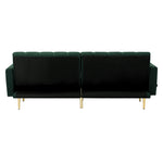 3 Seater Sofa Bed Convertible Velvet Green