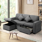 3 Seater Sofa Modular Couch Drawers Velvet