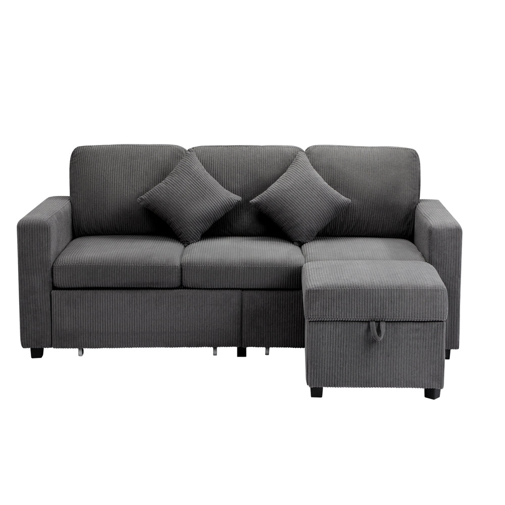 3 Seater Sofa Modular Couch Drawers Ottoman Velvet