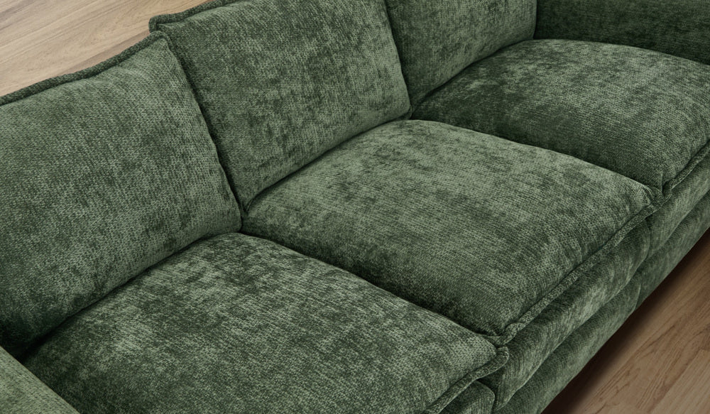 Green 3 Seater Sofa Chenille 188x75x85cm