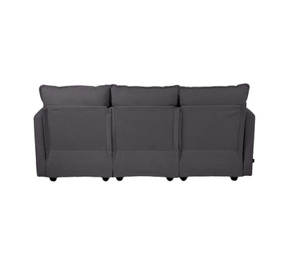 Contemporary 3-Seater Sofa Couch Corduroy Lounge Beige Thick Cushion 188cm