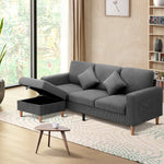 3 Seater Sofa Velvet Grey