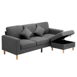 3 Seater Sofa Velvet Grey