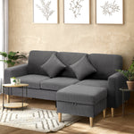 3 Seater Sofa Velvet Grey