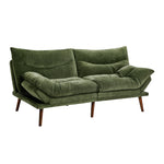 3 Seater Sofa Bed Recliner Convertible Chenille Couch Green