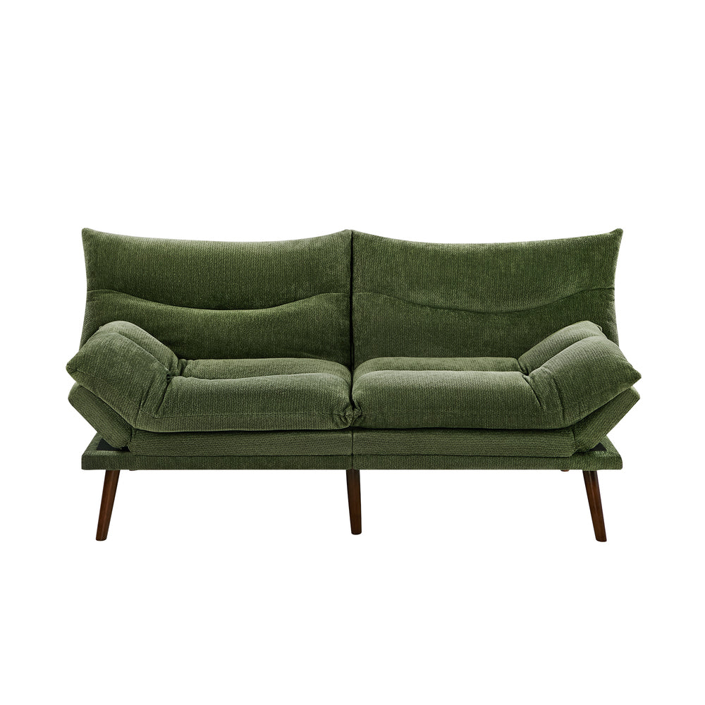 3 Seater Sofa Bed Recliner Convertible Chenille Couch Green