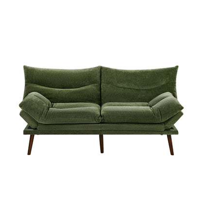 3 Seater Sofa Bed Recliner Convertible Chenille Couch Green