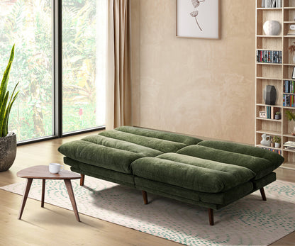 3 Seater Sofa Bed Recliner Convertible Chenille Couch Green