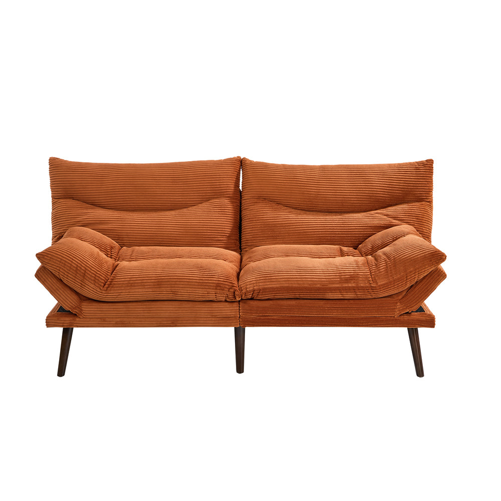 Sofa Bed Recliner Velvet Orange 172x82x82cm