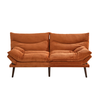 Sofa Bed Recliner Velvet Orange 172x82x82cm