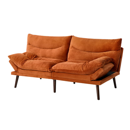Sofa Bed Recliner Velvet Orange 172x82x82cm