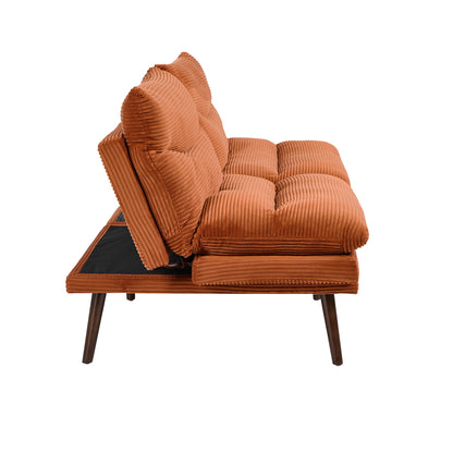 Sofa Bed Recliner Velvet Orange 172x82x82cm