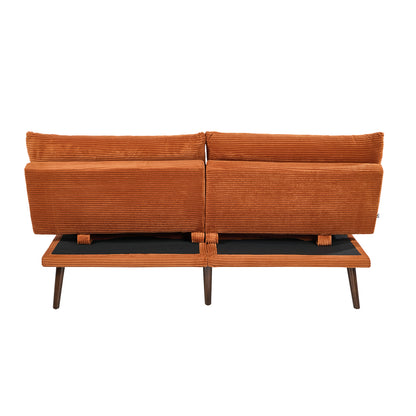 Sofa Bed Recliner Velvet Orange 172x82x82cm