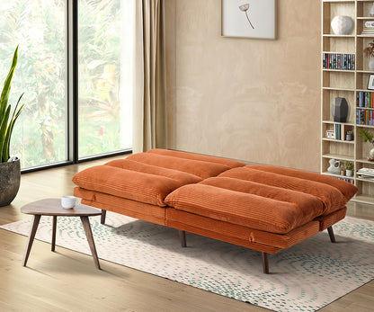 Sofa Bed Recliner Velvet Orange 172x82x82cm