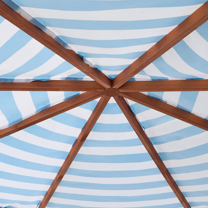 Octagonal Wooden Sandpit With Canopy 210x210x130cm