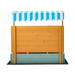 Mazam Kids Sandpit Outdoor Wooden Sandbox Beach Play Canopy