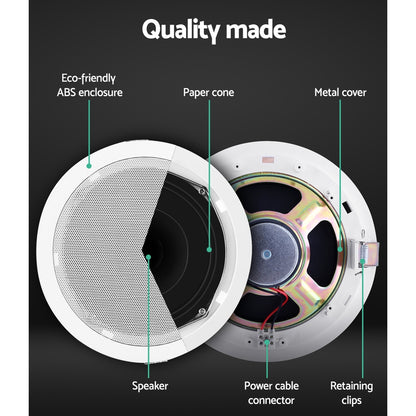 6 Inch Ceiling Speakers In Wall Speaker Home Audio Stereos Tweeter 4Pcs