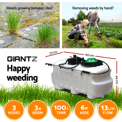 Weed Sprayer 100L 3M Boom Garden Spray