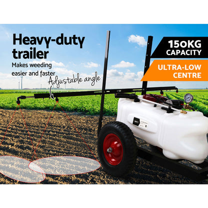 Weed Sprayer 100L Trailer Boom Garden Spray