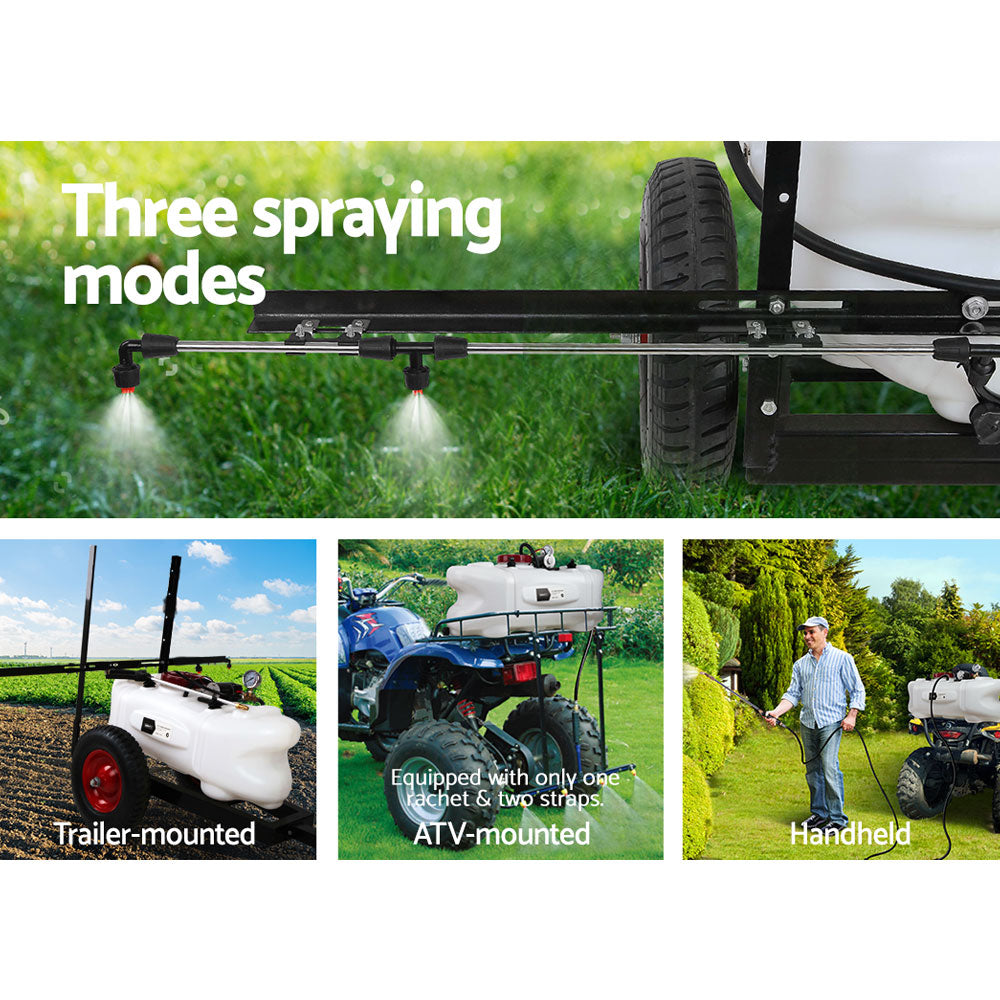 Weed Sprayer 100L Trailer Boom Garden Spray