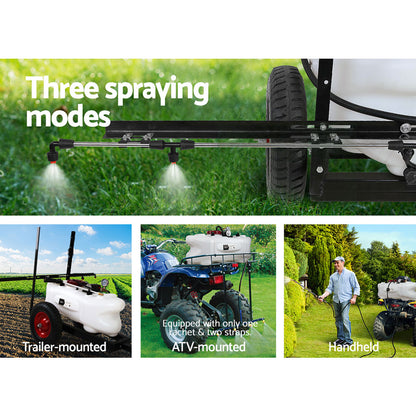 Weed Sprayer 100L Trailer Boom Garden Spray