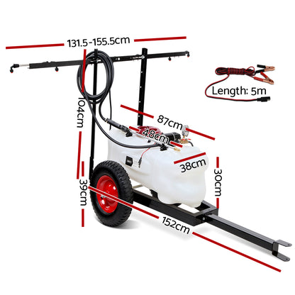 Weed Sprayer 60L Trailer 1.5M Boom Garden Spray