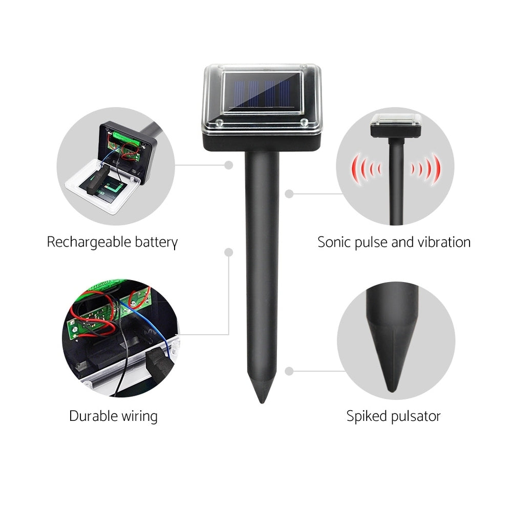 Solar Snake Repeller 8X Multi Pulse Ultrasonic Powered Pest Repellent