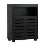 Shoes Storage Cabinet 2 Doors Black White Natural