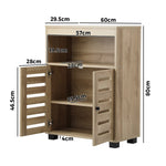 Shoes Storage Cabinet 2 Doors Black White Natural