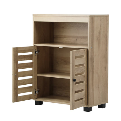 Shoes Storage Cabinet 2 Doors Brown Set of 4