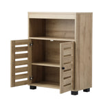 Shoes Storage Cabinet 2 Doors Black White Natural