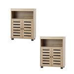 Shoes Storage Cabinet 2 Doors Black White Natural