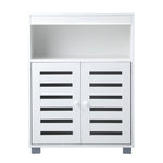 Shoes Storage Cabinet 2 Doors Black White Natural