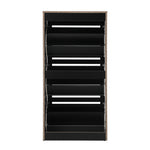 Shoe Storage Cabinet 3 Doors 45 Pairs Black