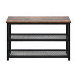 Shoe Storage Bench 3 Tier Industrial Shoe Rack Shelf with Seat Black