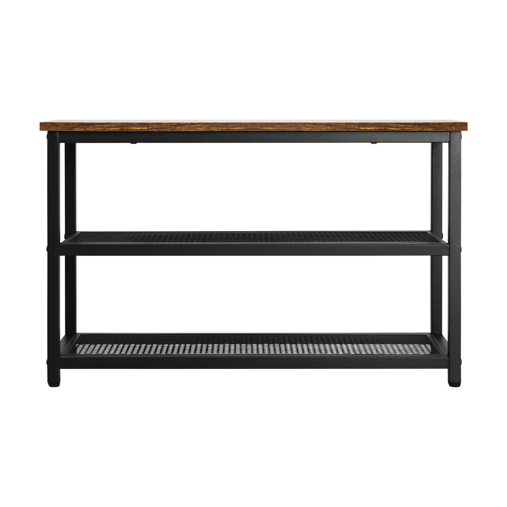 Shoe Storage Bench 3 Tier Industrial Shoe Rack Shelf with Seat Black