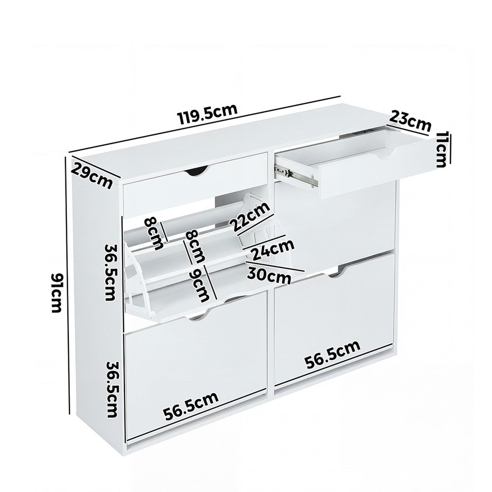 36 Pair Shoe Storage Cabinet White | HomeAndLiving - 7