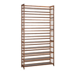Shoe Rack Storage Organizer 11 Shelves Bamboo Brown