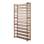 Shoe Rack Storage Organizer 11 Shelves Bamboo Brown