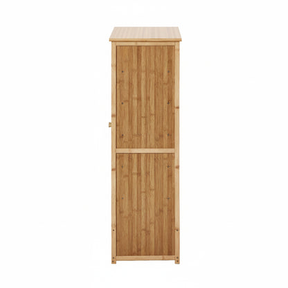 Bamboo Shoe Storage Cabinet 3 Doors Organizer Shelf Rack Beige & Brown