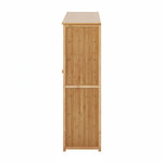 Bamboo Shoe Storage Cabinet 2 Doors Organizer Shelf Rack Beige