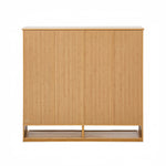 Bamboo Shoe Storage Cabinet 2 Doors Organizer Shelf Rack Beige