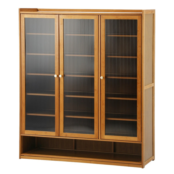  Shoe Storage Cabinet 3/4 Doors 7 Shelves Brown