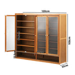 Shoe Storage Cabinet 3/4 Doors 7 Shelves Brown