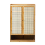 shoe-storage-cabinet-2-doors-rattan-black